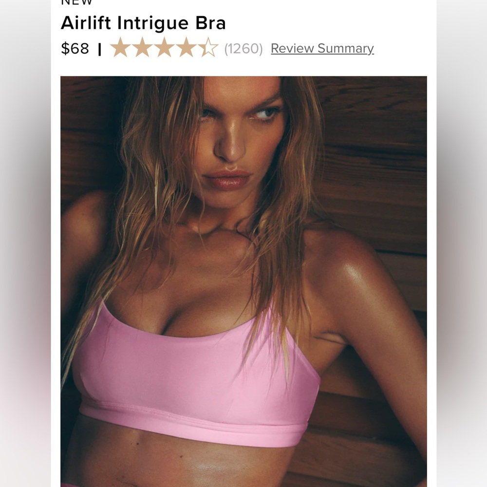 Airlift Intrigue Bra size medium color sweet pink